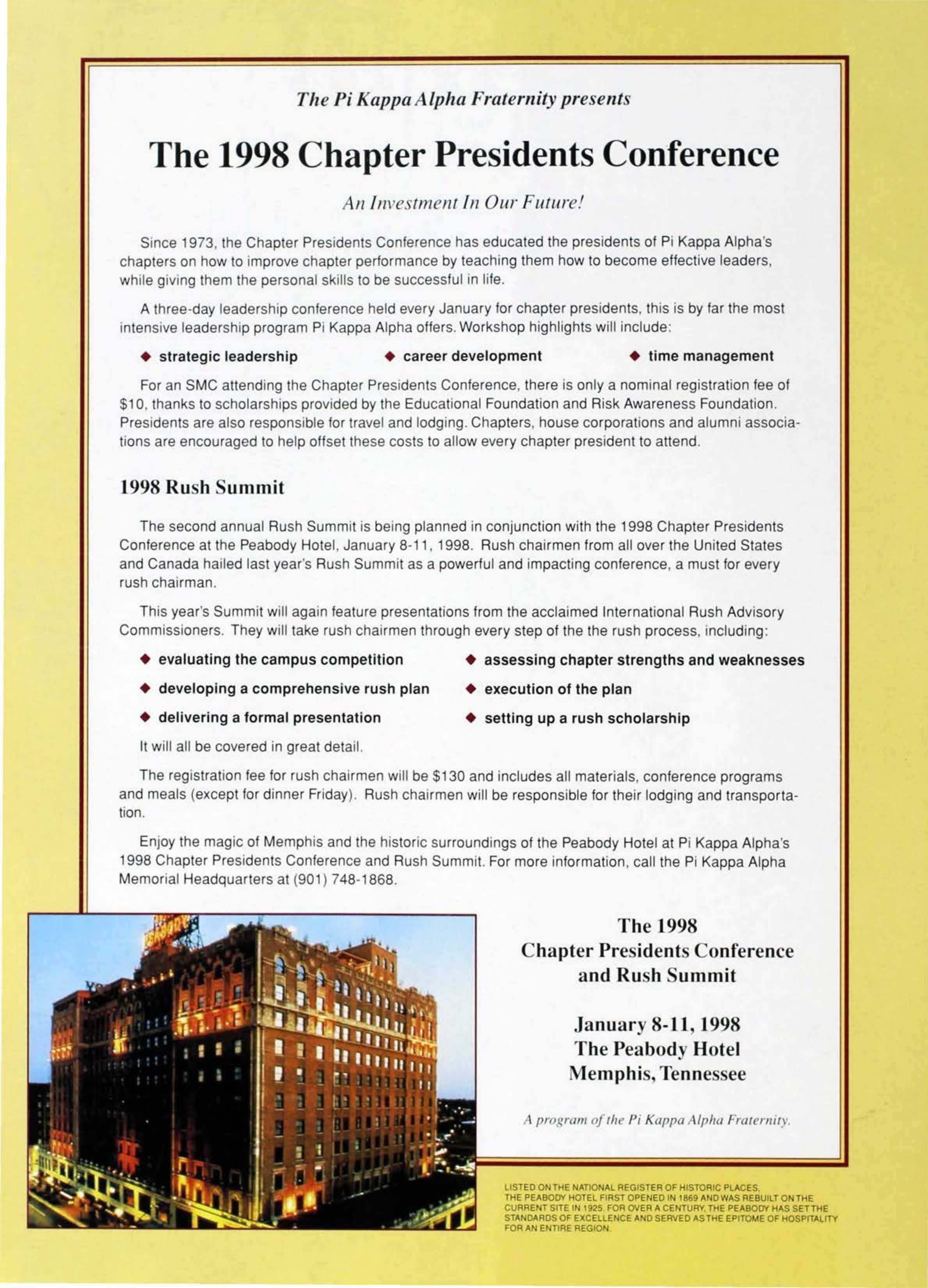 The 1998 Chapter Presidents Conference